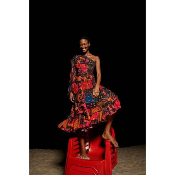 Farm Rio Crazy Mix Midi Dress - Picture 8 of 8